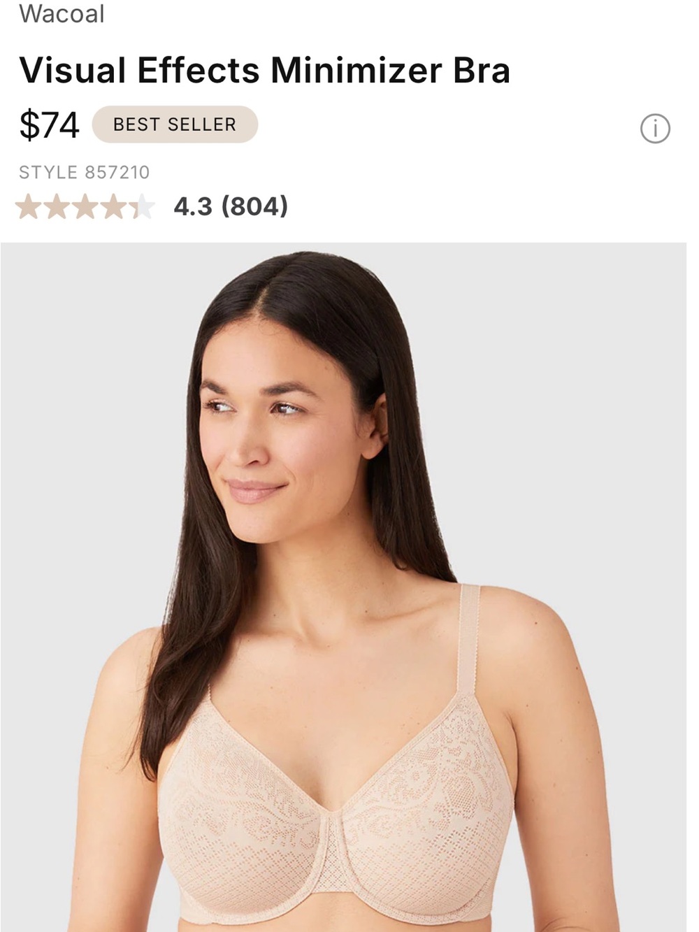 Wacoal Visual Effects Minimizer Bra — Soft Nude